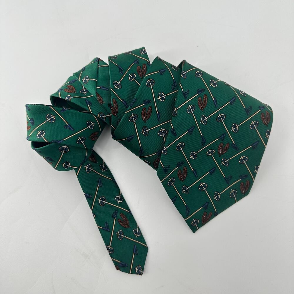 Gap Premium Silk Ski Poles Green Silk Tie